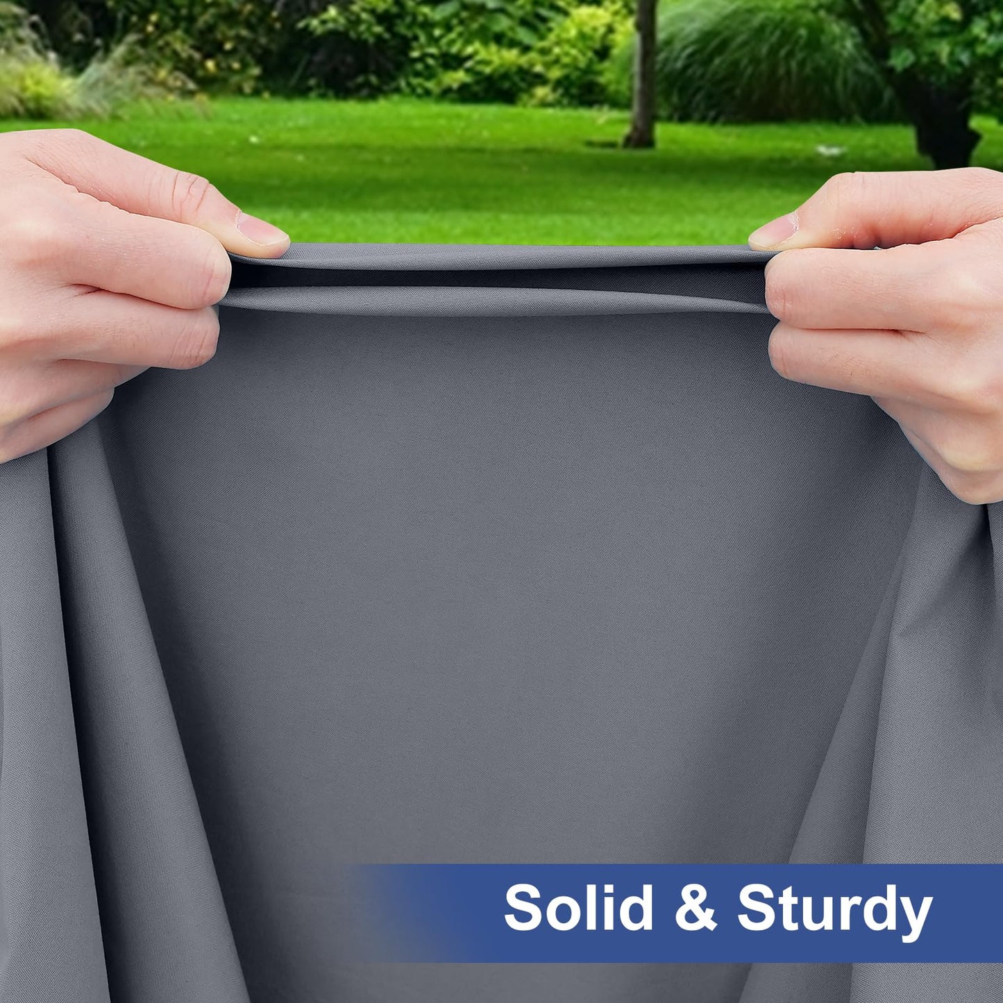 homing 2 Pack 6 Foot Rectangle Elastic Fitted Tablecloth, Waterproof Fabric Table Cover, Washable Polyester Table Cloth for Picnic, Camping, Outdoor (Grey, 30" x 72")