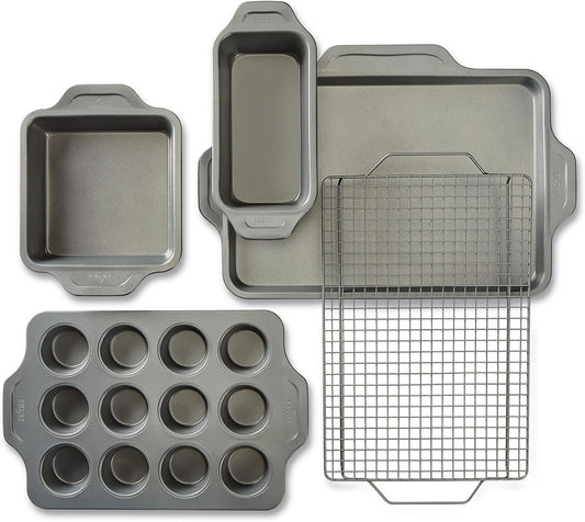 All-Clad Pro-Release Nonstick Bakeware Set - 5-Piece Oven Safe Set | Includes Cookie Sheet, Muffin Pan, & More
