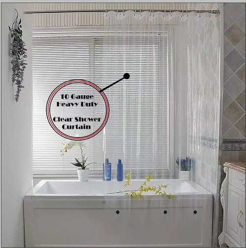 Elegant Comfort Waterproof Shower Curtain Liner - Heavy Duty, 72" x 72" with 3 Magnets & Rust-Proof Grommets