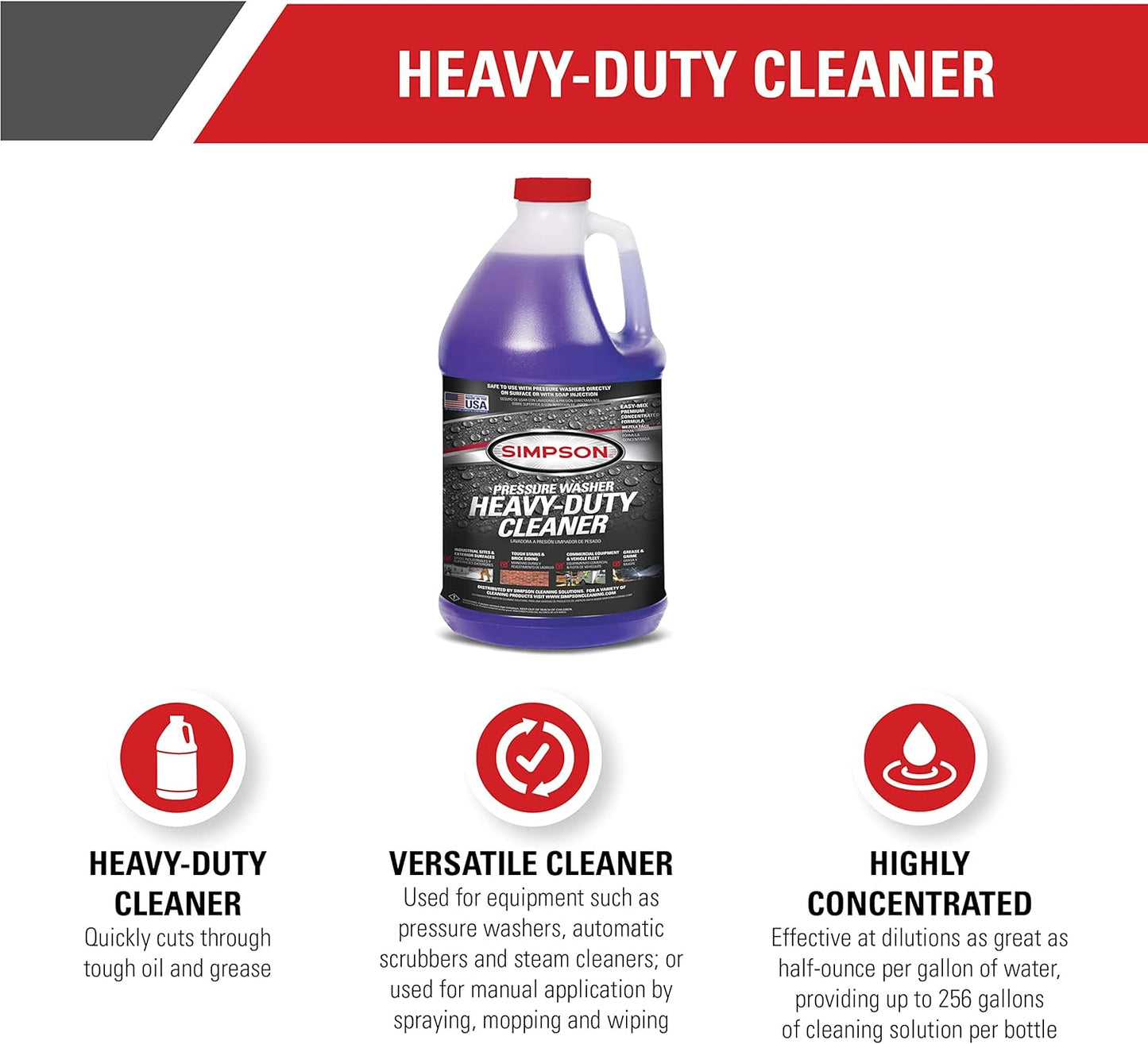 Simpson Cleaning Concentrated Soap Solution - Powerful Pressure Washer Cleaner | 1 Gallon, Purple