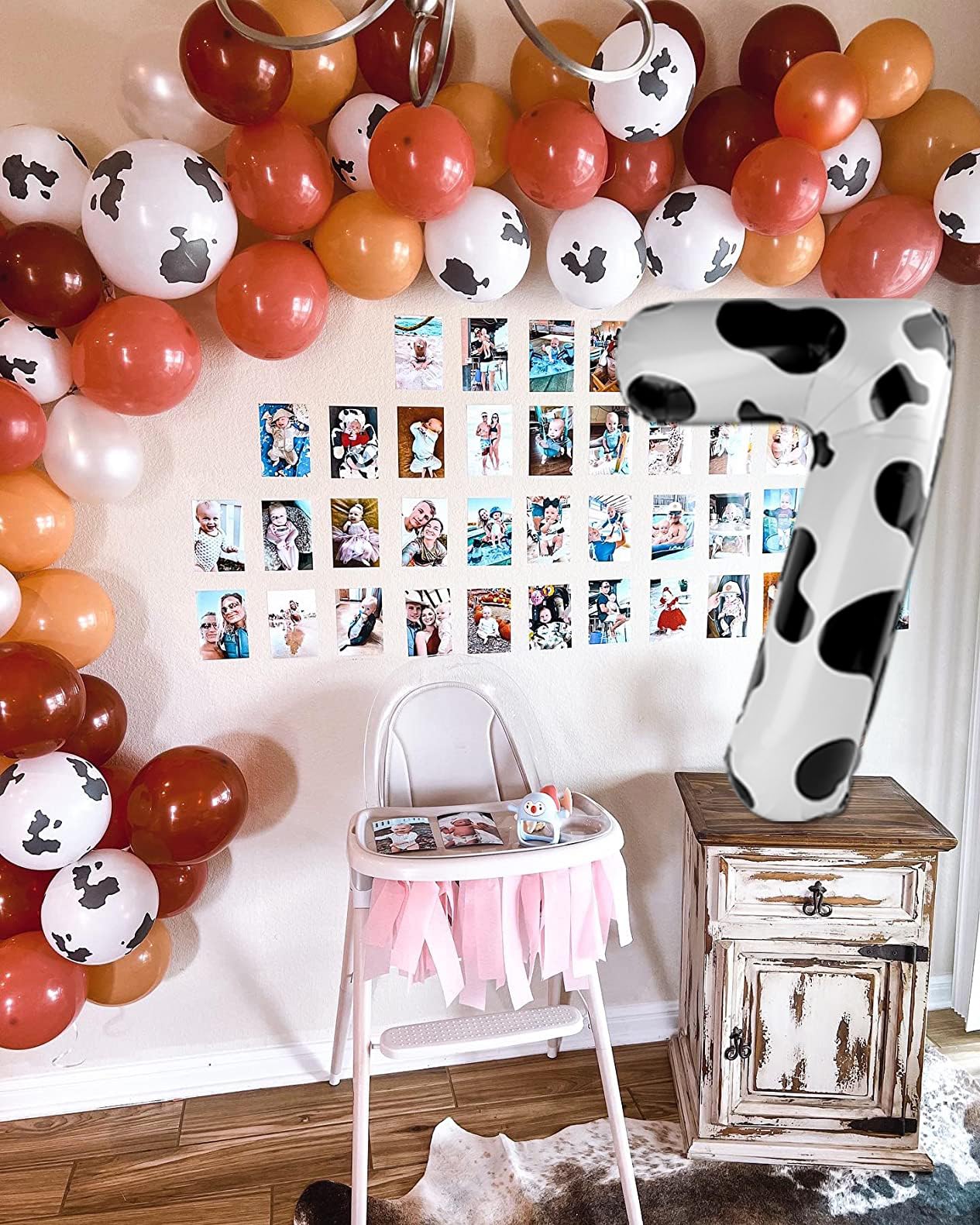 Cow Print Number 10 Balloon 40 inch, 10 Number Balloons, 10th Cow Farm Barnyard theme Birthday Decorations for Girls Boys Kids, 10 Year Old Party Supplies