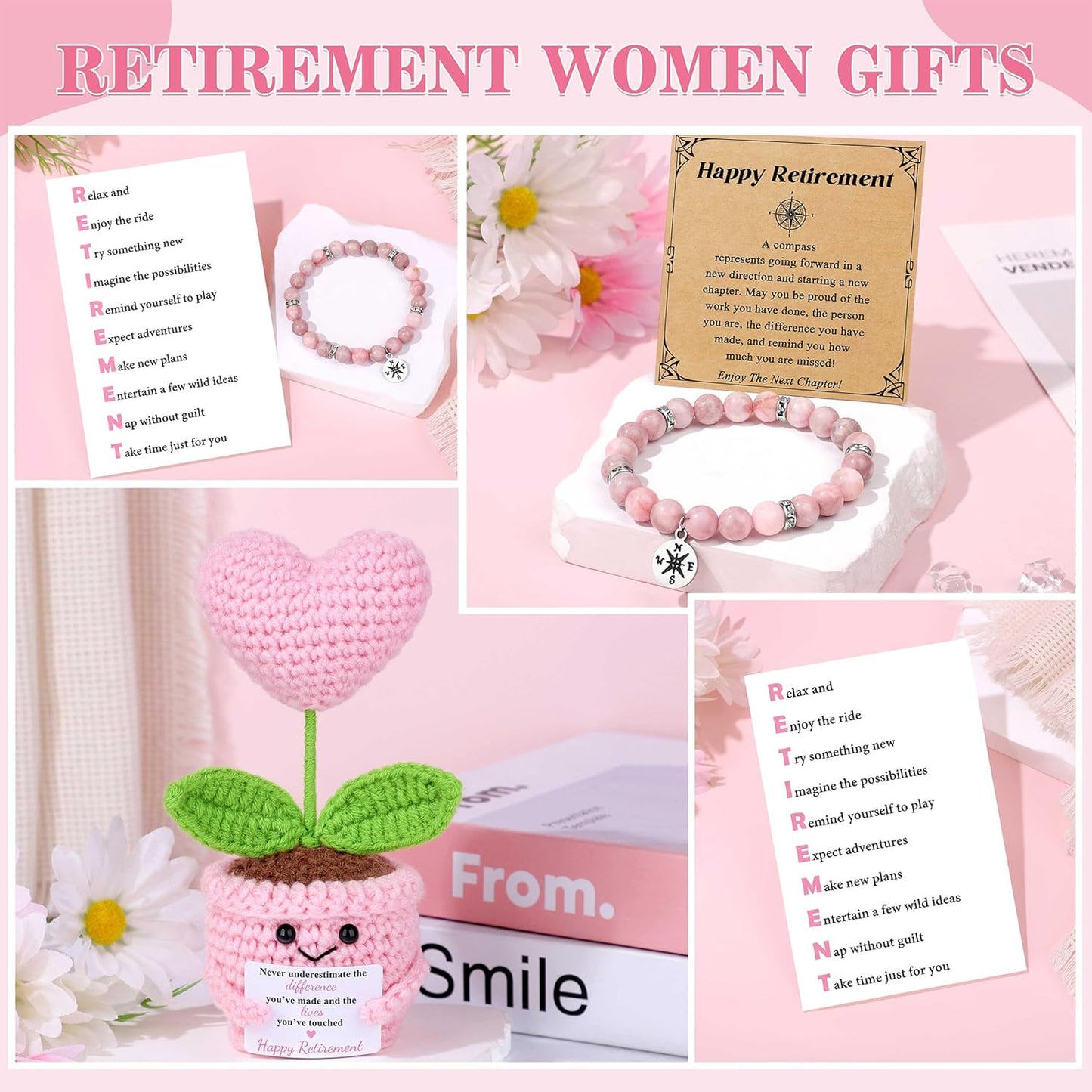 Regine Switzerland Retirement Gift for Women - Thoughtful Basket Set of 6 for Teachers, Nurses & Moms