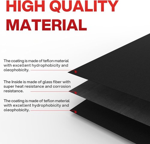 Grill Mats - Non-Stick Reusable BBQ Sheets | Easy-Clean Cooking Liners (10 Pack) - 15.75 x 13 Inch
