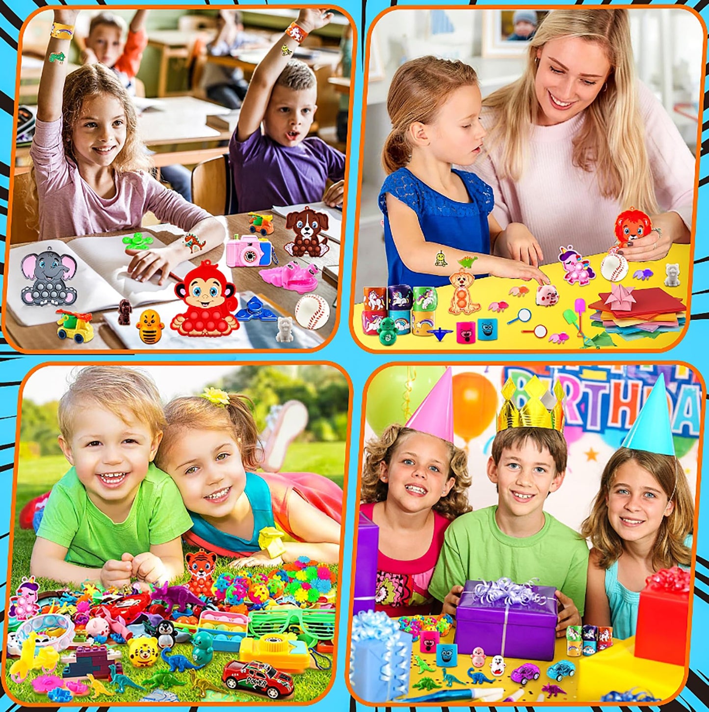 KissFuture 1000 PCS Party Favors for Kids, Fidget Toys Bulk, Prize Treasure Box Toys for Classroom, Birthday Gifts, Goodie Bags Stuffers for Kids, Pinata Stuffers, Carnival Prizes