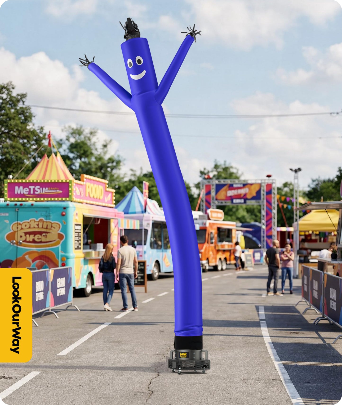 LookOurWay Air Dancers Inflatable Tube Man Attachment - 20 Feet Tall Wacky Waving Inflatable Dancing Tube Guy for Business Promotion - Blower Not Included - Blue