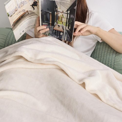 Bedsure GentleSoft Fleece Bed Blanket - Soft, Lightweight Plush Cozy Luxury in Cream | 84x90 Inches