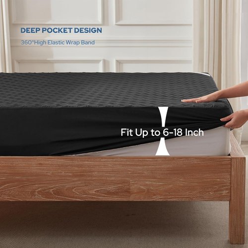 BEDLORE Waterproof Mattress Protector - Soft Noiseless California King Size Pad | Deep Pocket 6"-18" Depth, Washable