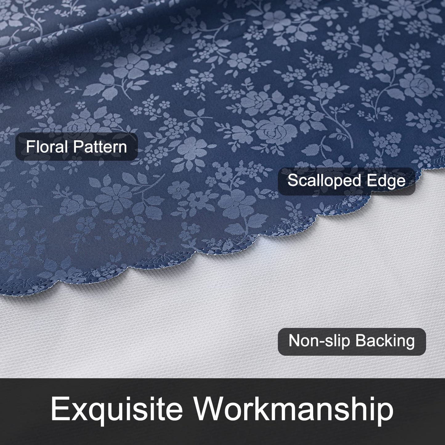 Smiry Rectangle Table Cloth, Waterproof Heavy Duty Vinyl Tablecloths, Wipeable Washable Table Cover for Kitchen and Dining Room (Navy Blue, 70" X 90")