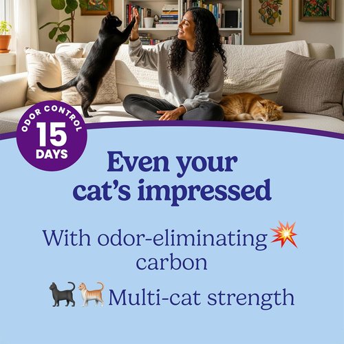 Fresh Step Clumping Cat Litter - Multi-Cat Odor Control with Activated Charcoal, 14 lb