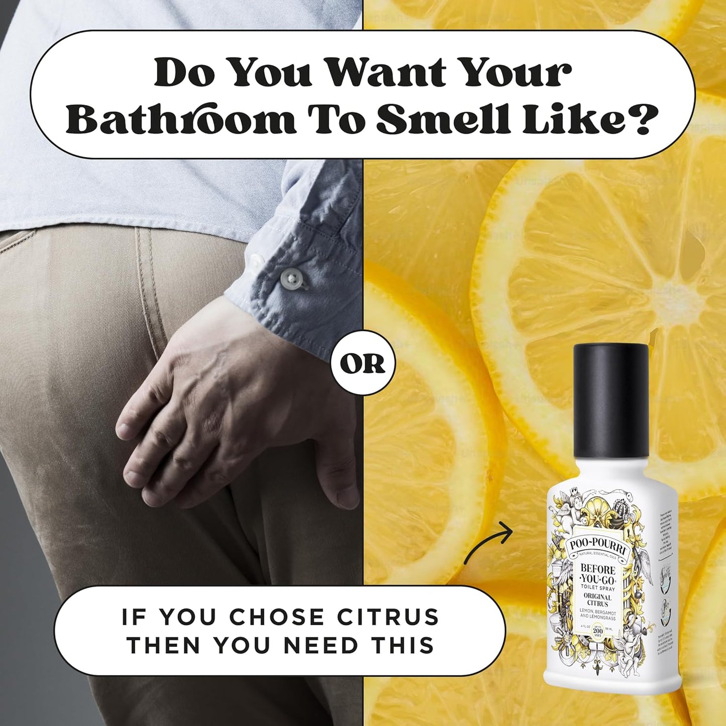 Poo-Pourri Toilet Spray - Original Citrus Scent | Plant-Based Odor Deodorizer | 4 Fl Oz, Up to 200 Uses