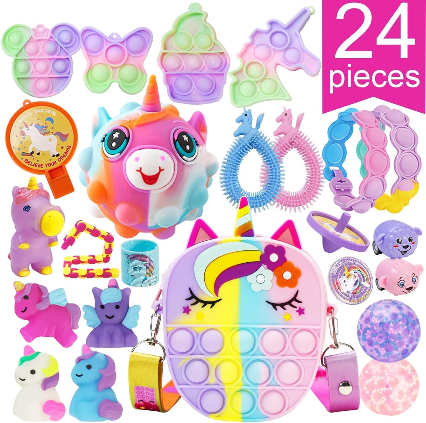 Unicorn Fidget Toys Advent Calendar 2025 | 24 Days of Sensory Surprises for Kids Ages 3-10