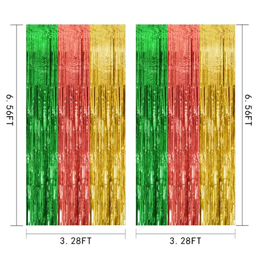 10 Pack Hawaii Party Backdrop Decorations Vibrant Summer Streamers Foil Fringe Curtains Metallic Tinsel Backdrop for Birthday Graduation Baby Shower Christmas Beach Holiday Party Decors