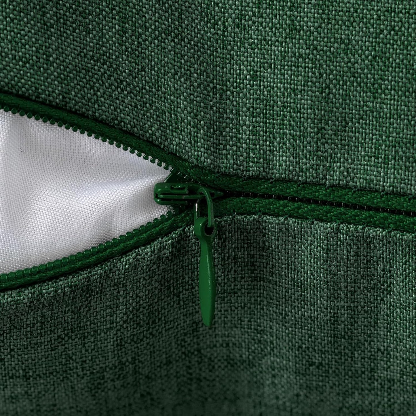 MIULEE Decorative Outdoor Throw Pillow Covers - Waterproof Faux Linen Cushion Cases | 20x20 Inch Emerald Green (Pack of 2)
