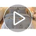 tohrisa Full Size Boho Striped Comforter Set Light Blue 80x90 - 3 Pieces Bedding