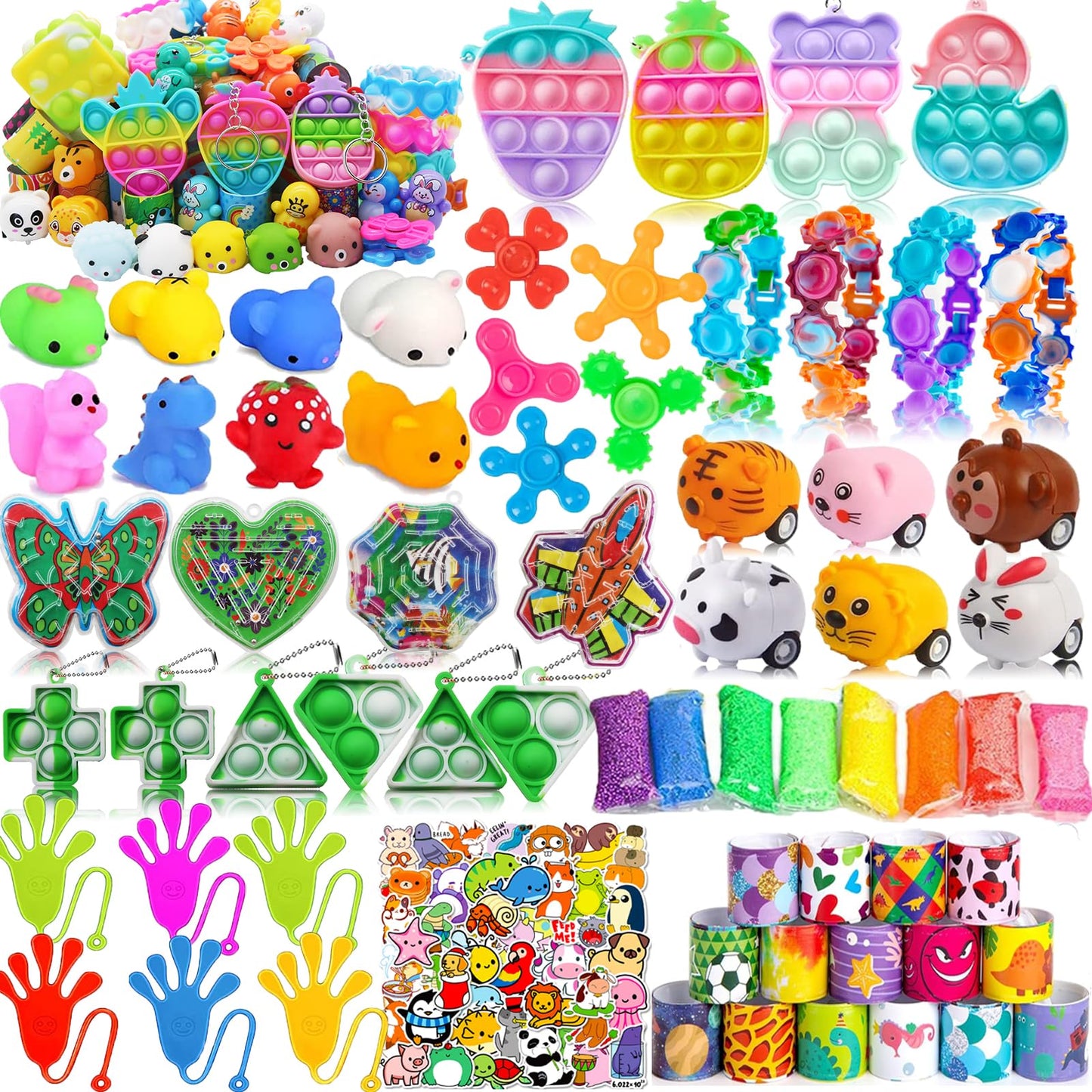 120 Pcs Easter Fidget Party Favors for Kids, Easter Egg Fillers,Pinata Stuffers,Treasure Box Toys, Classroom Prizes,Pinata Filler,Goodie Bag Stuffers,Treasure Chest Carnival Rewards for Boys Grils