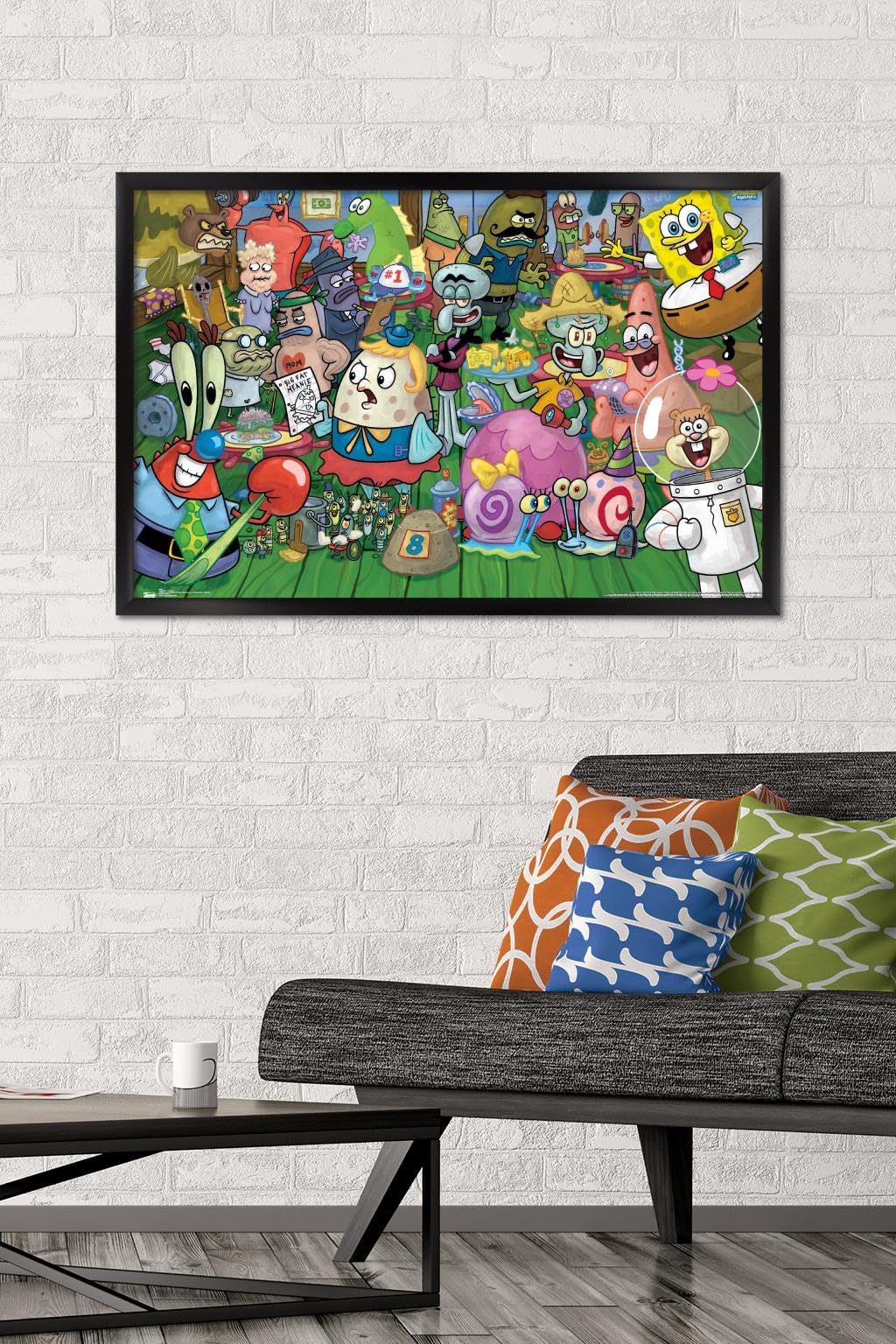 Trends International Nickelodeon Spongebob - Character Wall Poster, 22.375" x 34", Black Framed Version