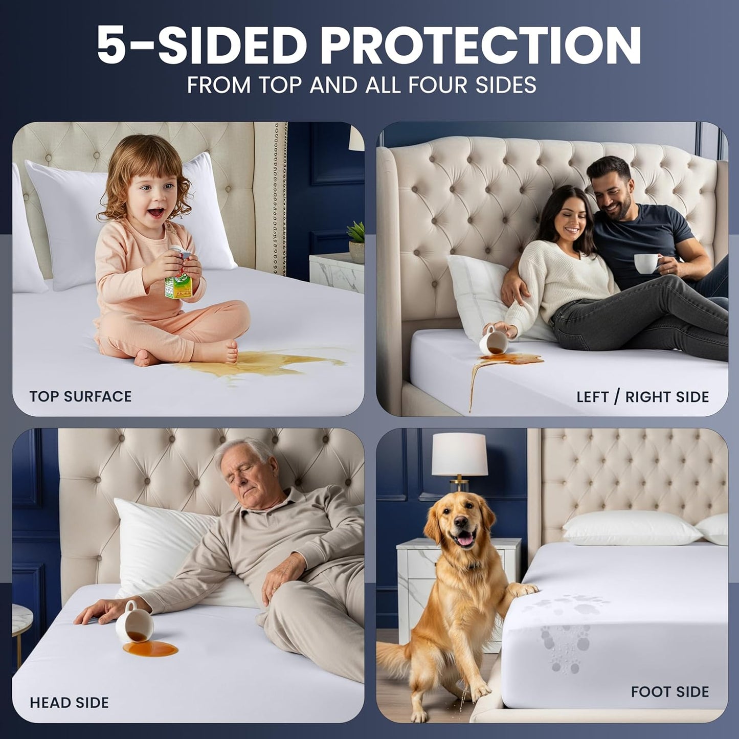 Utopia Bedding Waterproof Mattress Protector - Premium Breathable Twin Size Cover | Fitted Style, White