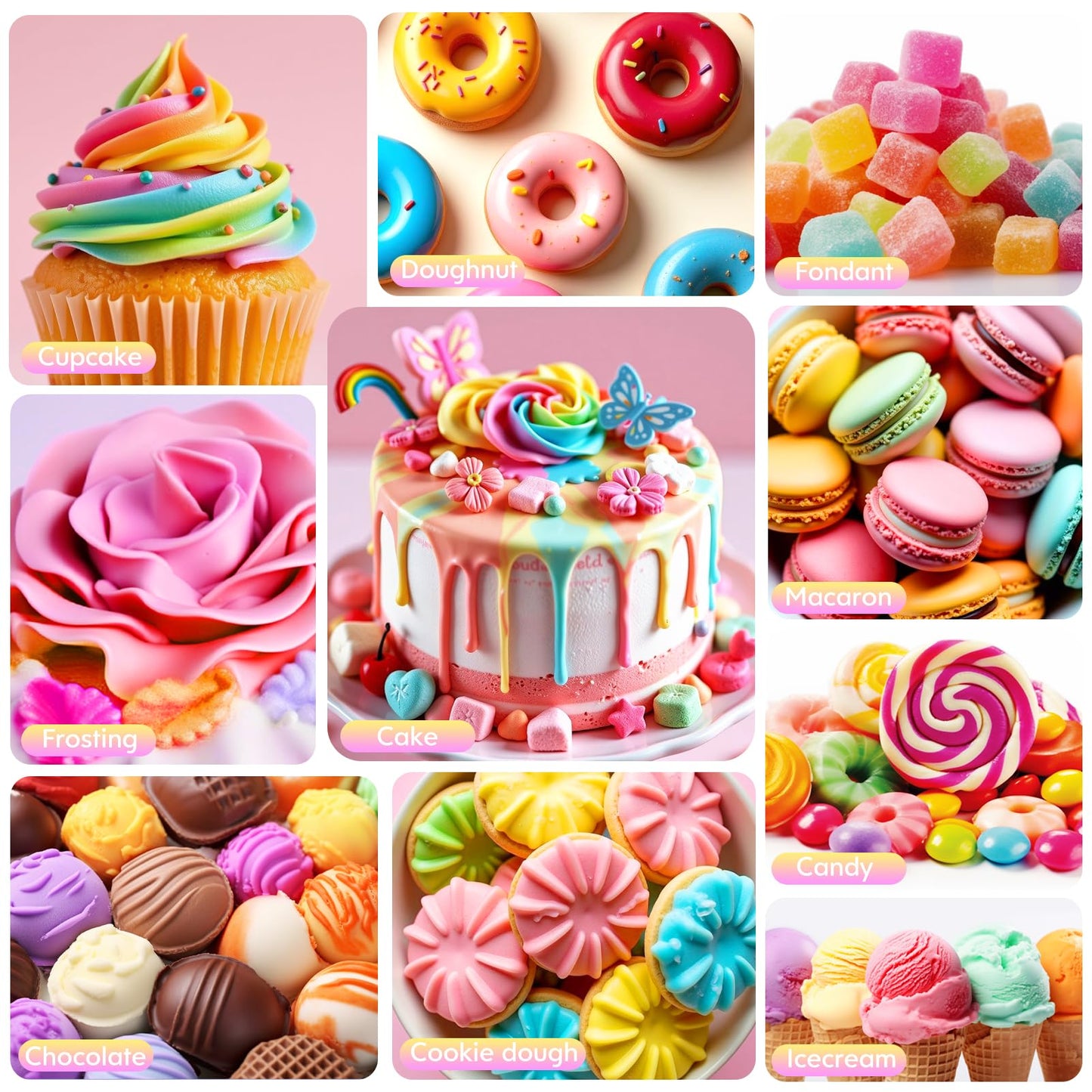 Oil Based Food Coloring for Chocolate Rainbow Oil Edible Food Dye Set for Halloween Baking Royal Icing Cookie Supplies Gluten Free 7x6ml Food Grade Food Color Kit, 0.25 Fl. Oz/Bottles