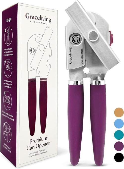 **Skiennix Premium Multifunction Magnetic Can & Bottle Opener - Heavy Duty Stainless Steel, Easy Turn Knob, Mauve**
