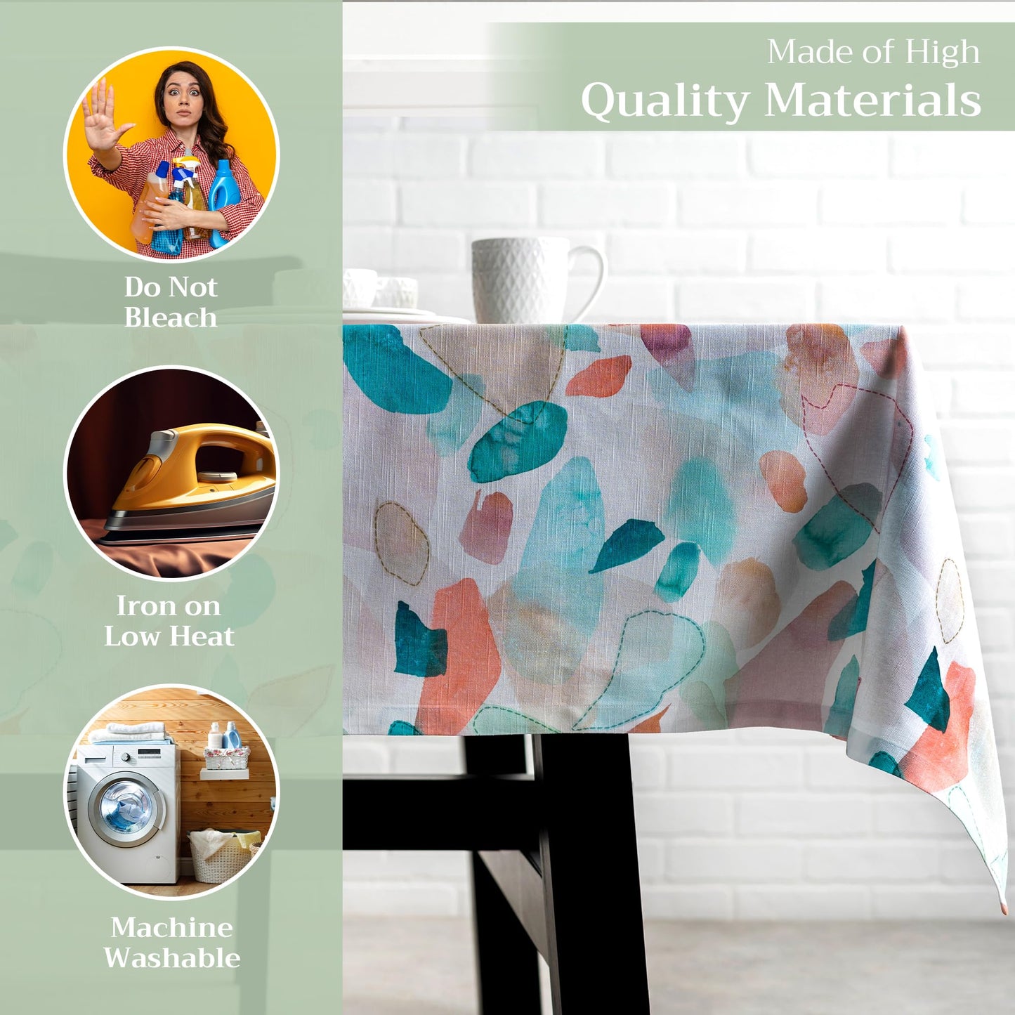Maison d' Hermine Table Cloth Rectangle Table 100% Cotton 54 x 72 Inches Tablecloth Reusable Decorative for Dining Kitchen Room Farmhouse Home Gifts for Mothers Day Spring Summer - Summer Picnic