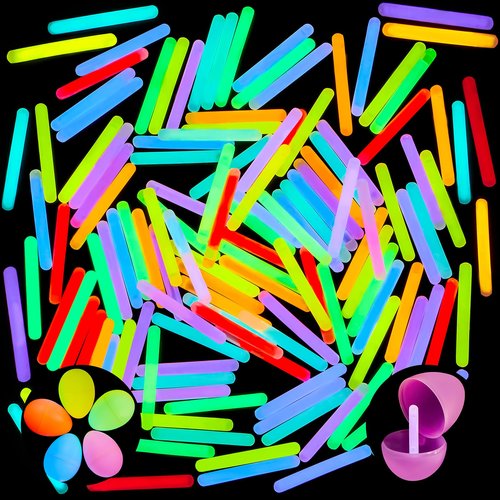 JOYIN 200 Mini Glow Sticks(1.7"), 8 Colors, Small Glow in The Dark for Easter Eggs Party Favors,Easter Basket Stuffer Party Pack, Weddings Classroom Decorations Prizes