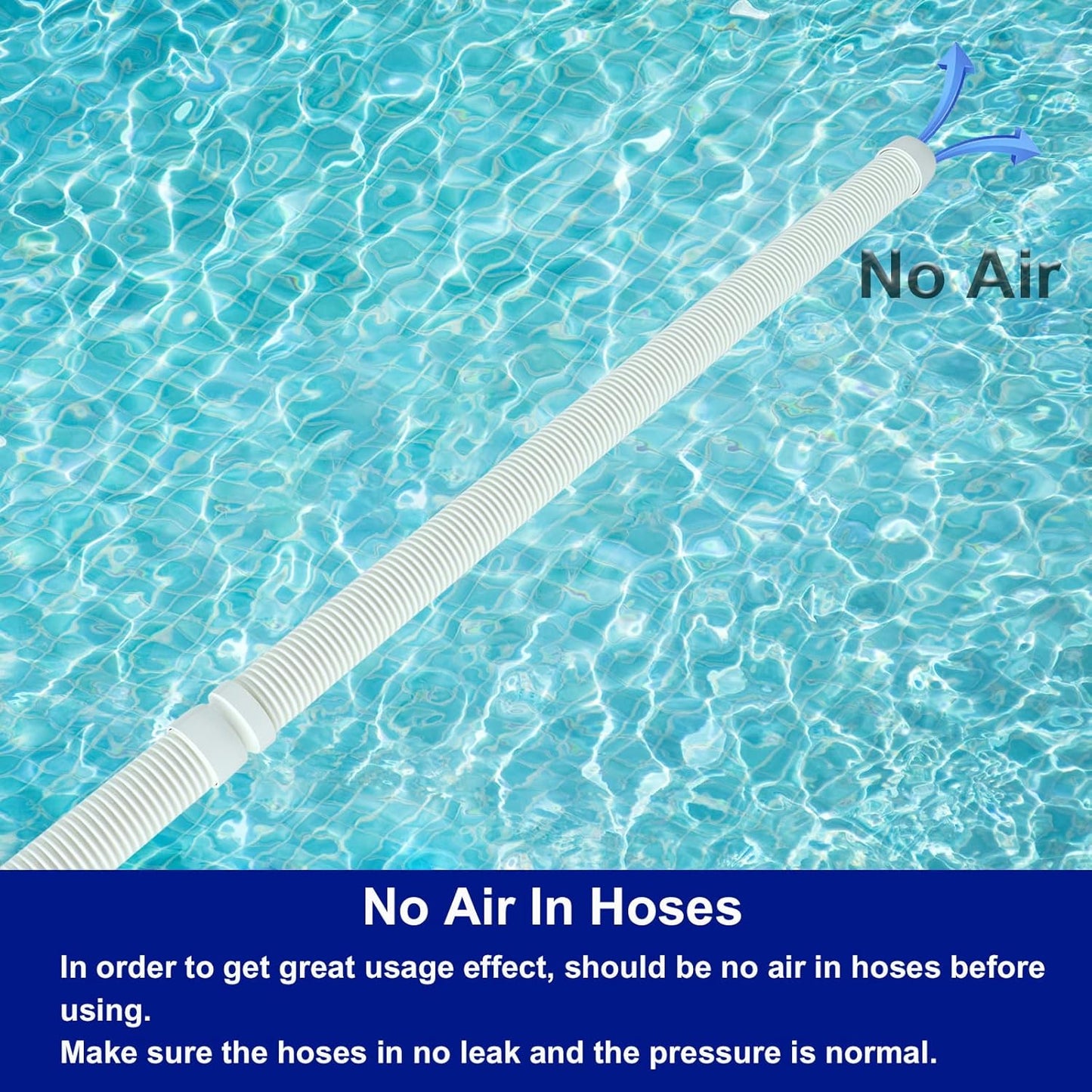 POOLWHALE Replacement Pool Vacuum Hose - 1.5” Diameter, 8 Durable Hoses for Pools & Spas