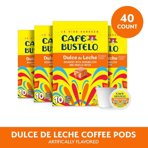 Café Bustelo Coffee Pods - Dulce de Leche Flavor - Single Serve, 10 Count (Pack of 6)