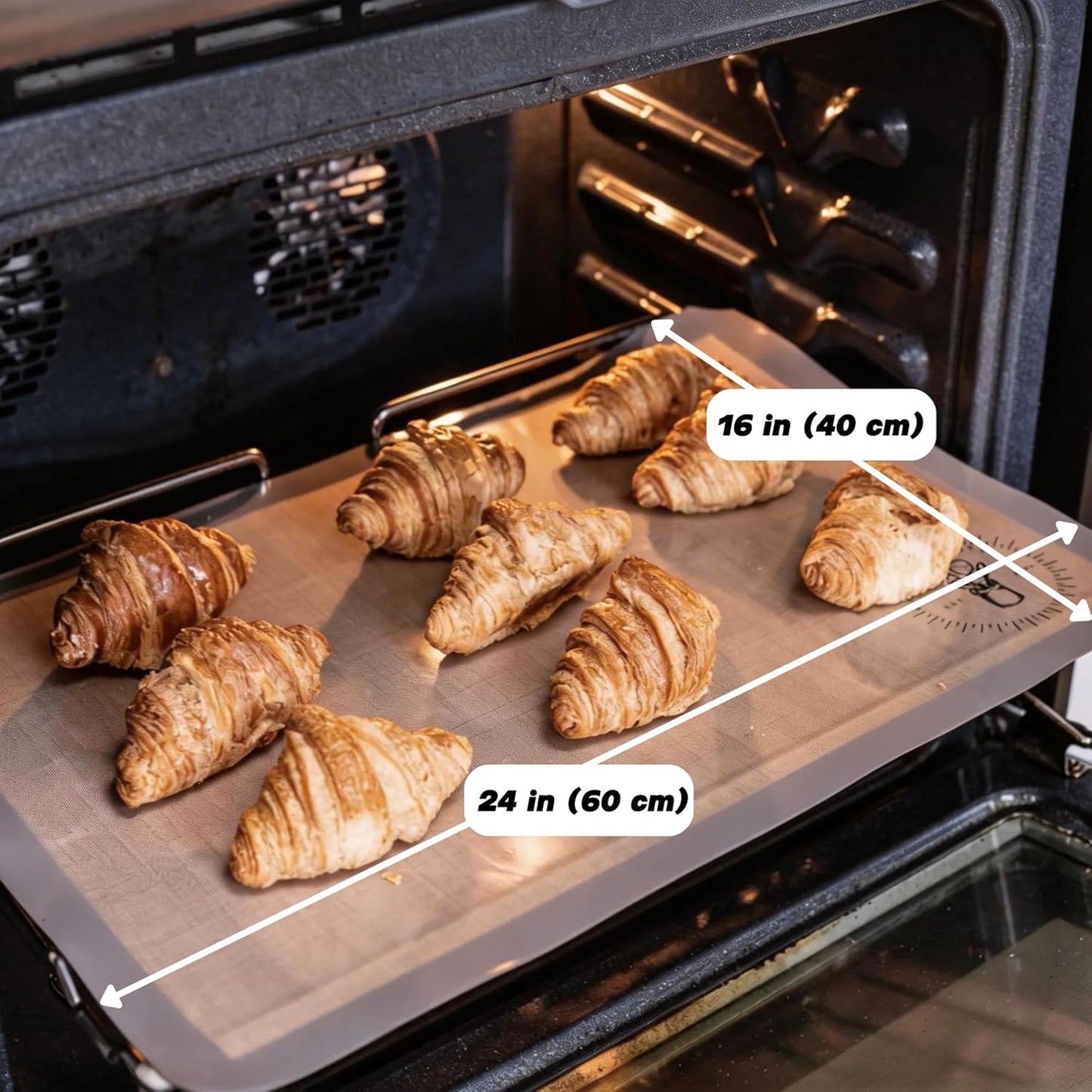 Silicone Baking Mats - Non-Stick Baking Sheet Liners, Oven Safe, Full Size 16 x 24 Inch (Pack of 2)