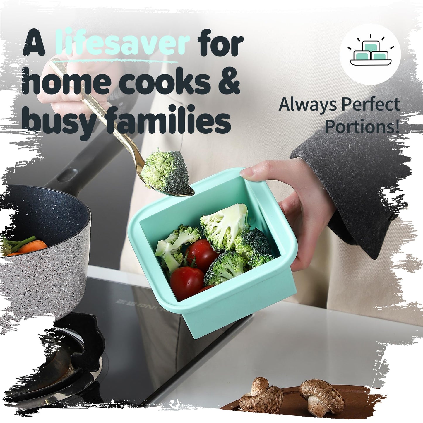 KEVJES 2-Cup Silicone Freezer Trays with Lids – Perfect for Meal Prep, Portion Control, and Easy Freezing-Meal Prep Container Molds for Soup,Leftovers (Multicolors, 4 Pack)