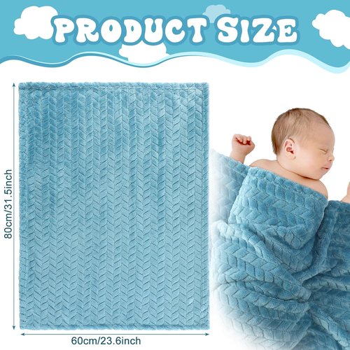 Frienda Baby Fuzzy Blanket - Soft & Warm Fluffy Blanket for Infants | 32 x 24 Inch, Blue