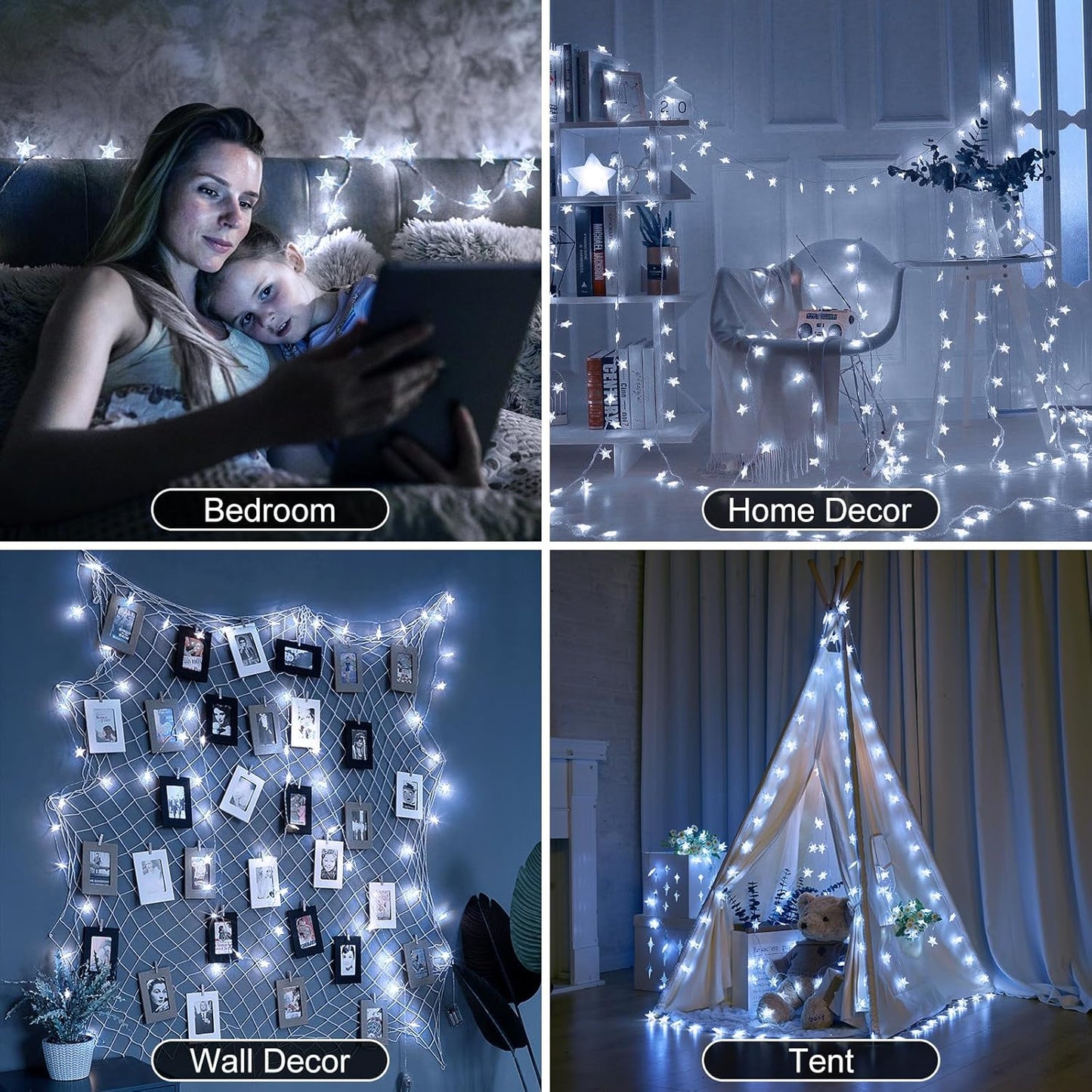 Star String Lights - 33 ft 100 LED Waterproof Fairy Lights with Remote & Timer | Perfect for Bedroom, Patio, Party