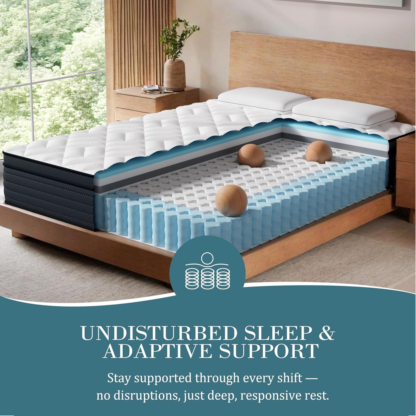 Sleepmax Queen Mattress - 12 Inch Extra Firm Hybrid for Deep Sleep & Pressure Relief | Cooling Bed in a Box, CertiPUR-US Certified, 365-Night Trial