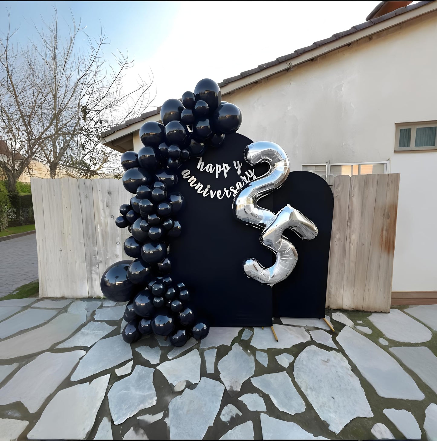 Zingnify Matte Black Latex Balloons 149 Pcs Multi-Sizes (18/12/10/5") Balloon Garland Arch Kit, Birthday Wedding Halloween Bachelor Party Decorations