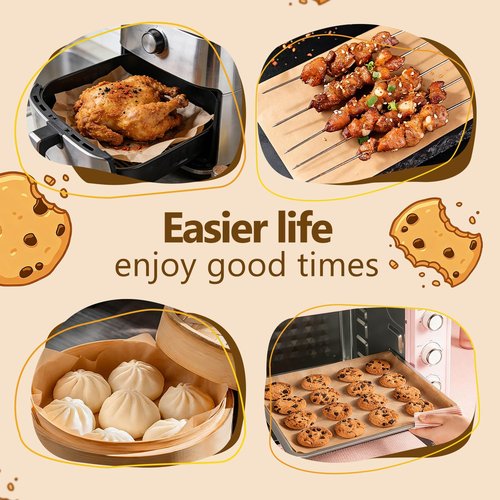 400Pcs Unbleached 12x16 Inch Silicone Coated Parchment Paper Sheets, Pre-Cut Non-Stick Baking Paper for Oven, Air Fryer, Grilling, Cooking, Fit Half Sheet Baking Pans