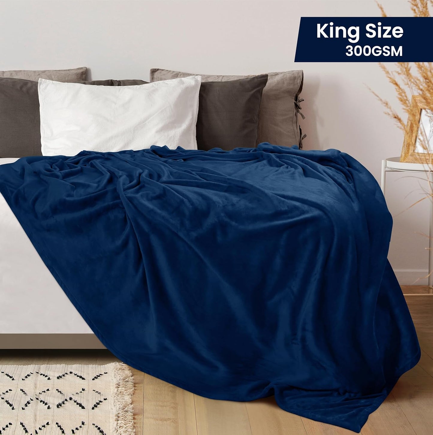 Utopia Bedding Fleece Blanket - King Size Navy 300GSM Luxury Soft Microfiber | Anti-Static (90x102 Inch)