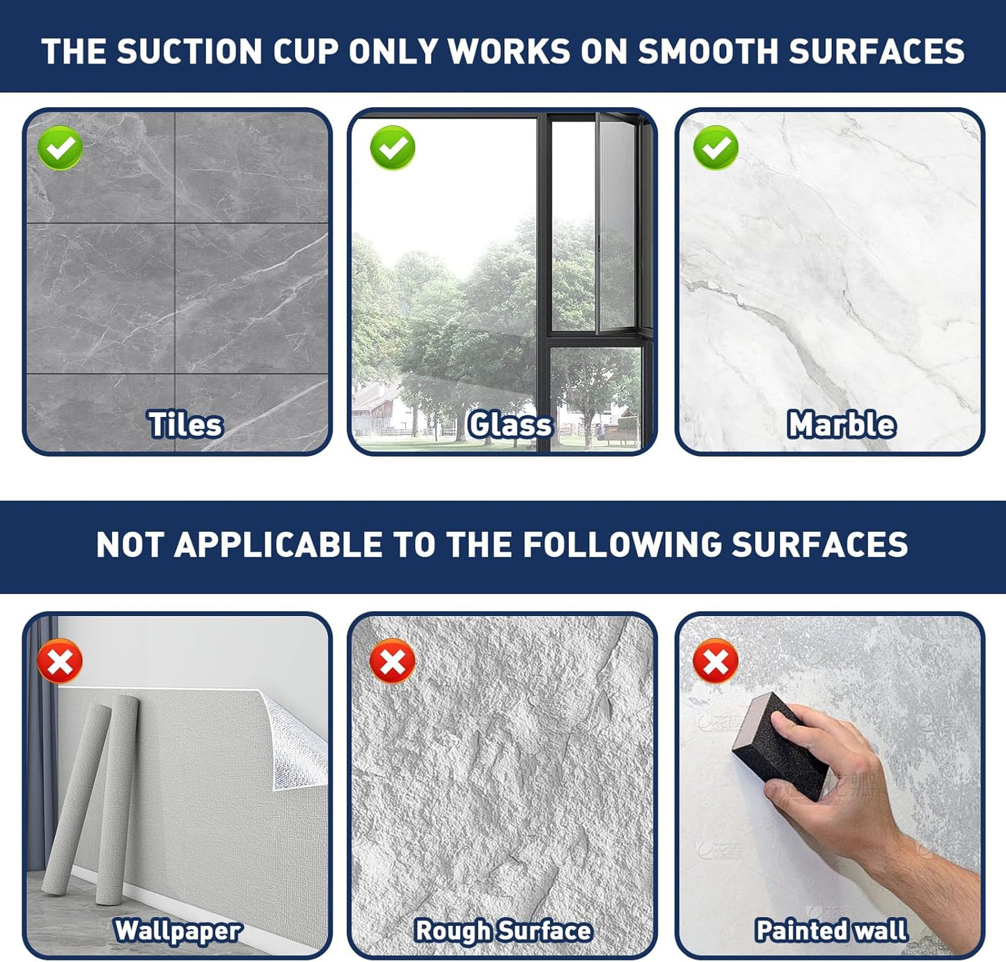 Skiennix Suction Cup Hooks - Removable Bathroom Shower Wall Holders | 2 Pack Silver for Towels & Wreaths
