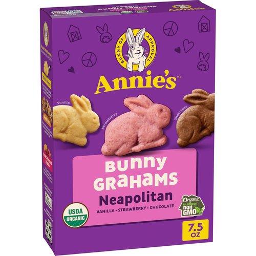 Annie's Organic Bunny Grahams - Neapolitan Flavor Snack, 7.5 Oz | Delicious & Wholesome Treat