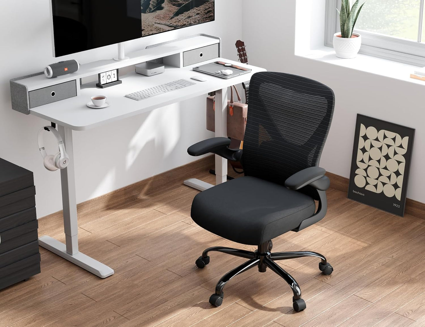 Skiennix Ergonomic Office Chair - Adjustable Lumbar Support for Home, Gaming & Work | Comfortable Black Design
