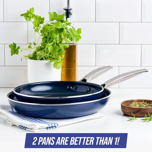 Blue Diamond Cookware Nonstick Frying Pan Set - 9.5" & 11" Skillets | PFAS-Free, Dishwasher Safe, Oven Safe