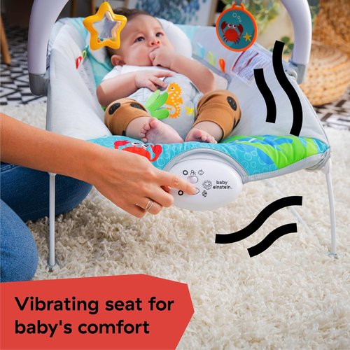 Baby Einstein Ocean Explorers Musical Bouncer - Kick to It Neptune | Unisex Infant Seat for 0-6 Months, Up to 20 lbs