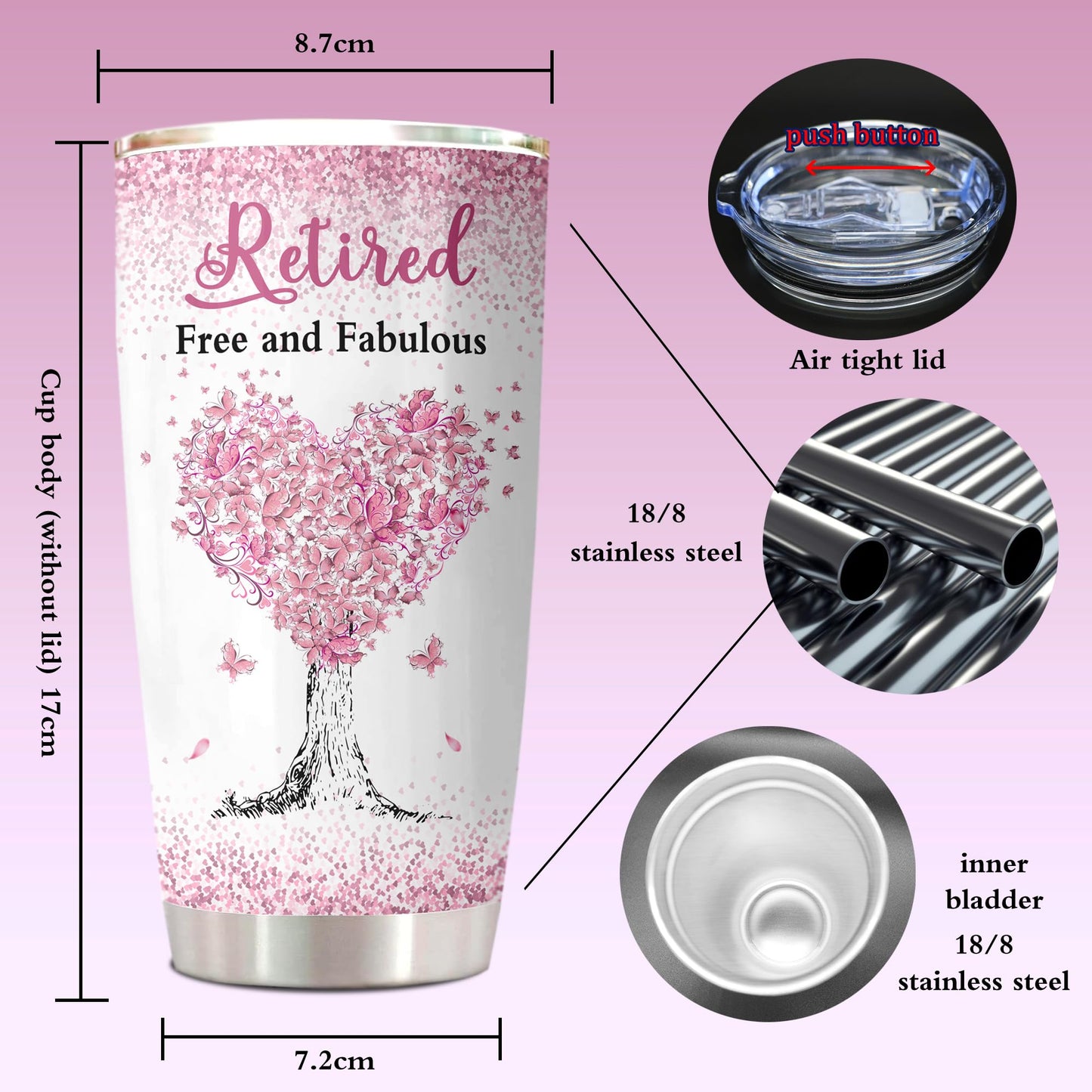 ZANIION Retirement Tumbler 1PC, Best Retirement Gift Ideas, Mug for Women, Farewell Cup 20oz