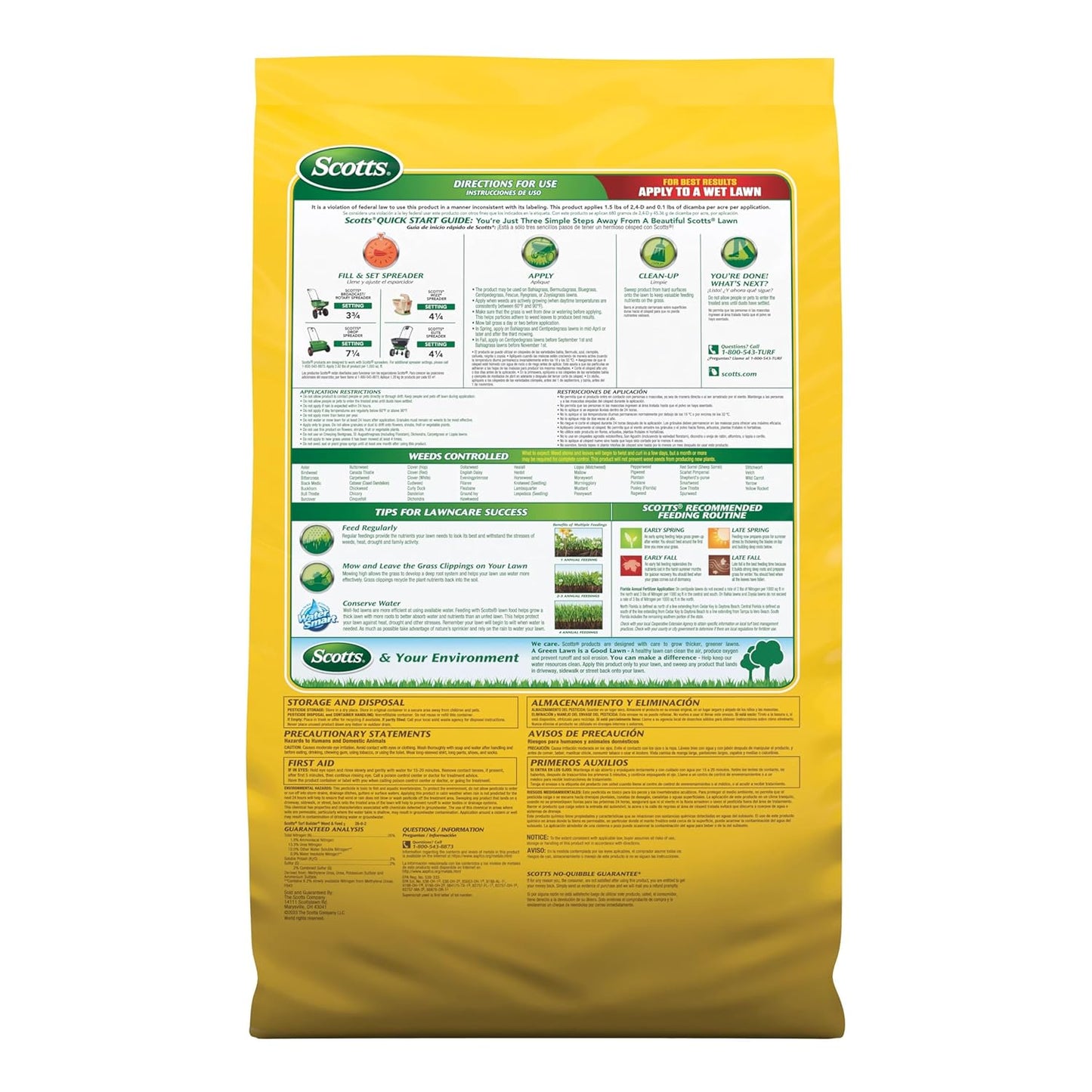 Scotts Turf Builder Weed and Feed 5 - Powerful Weed Killer & Lawn Fertilizer for 12,000 sq. ft. | 33.95 lb.