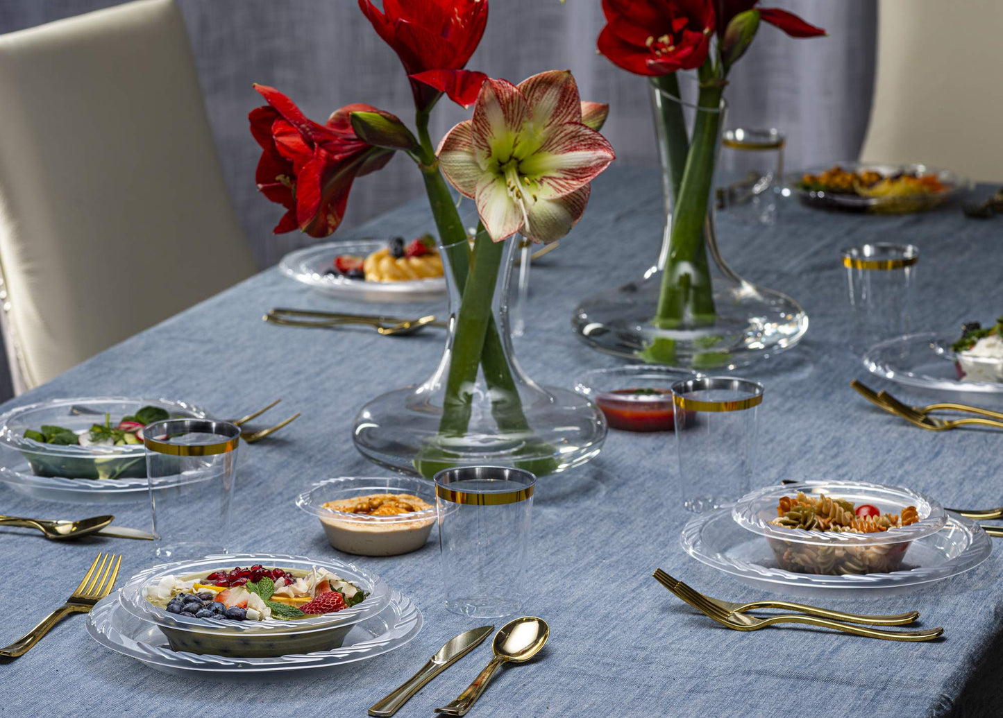 PLASTICPRO 9'' inch Premium Crystal Clear Disposable Plastic Dinnerware Party Plate Pack of 160