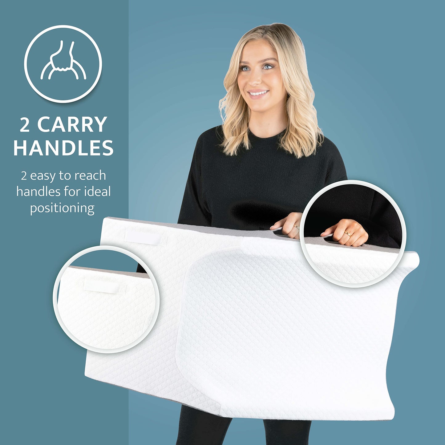 Kölbs Double Or Single Leg Elevation, Post Surgery Leg, Knee Wedge Pillow to Elevate Knee, Leg Rest for Bed, Foot Pillow for Bed (Double Leg)