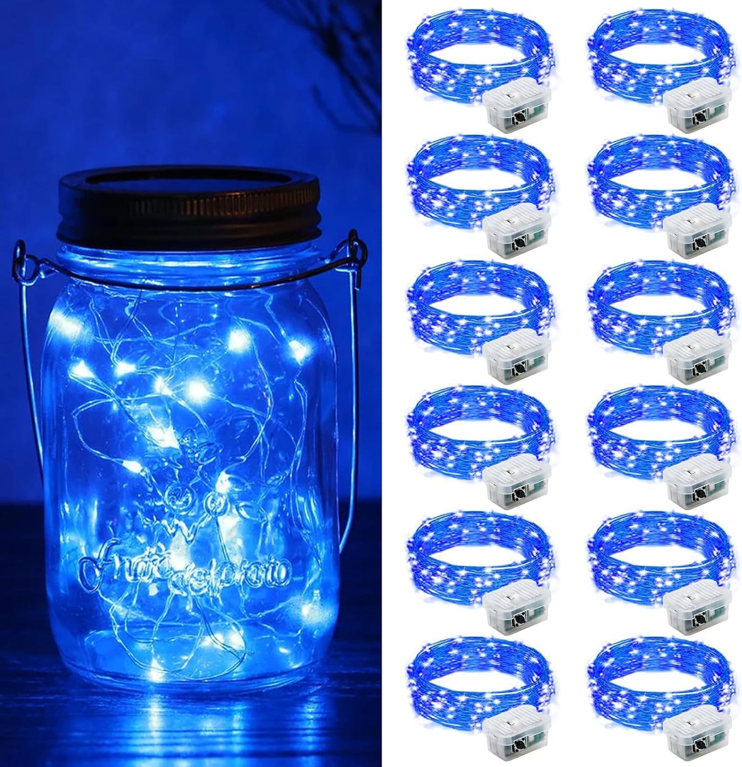 ZGWJ 12 Pack Fairy Lights - Battery Operated 7ft Mini LED String Lights | 3 Modes for DIY & Party Decor