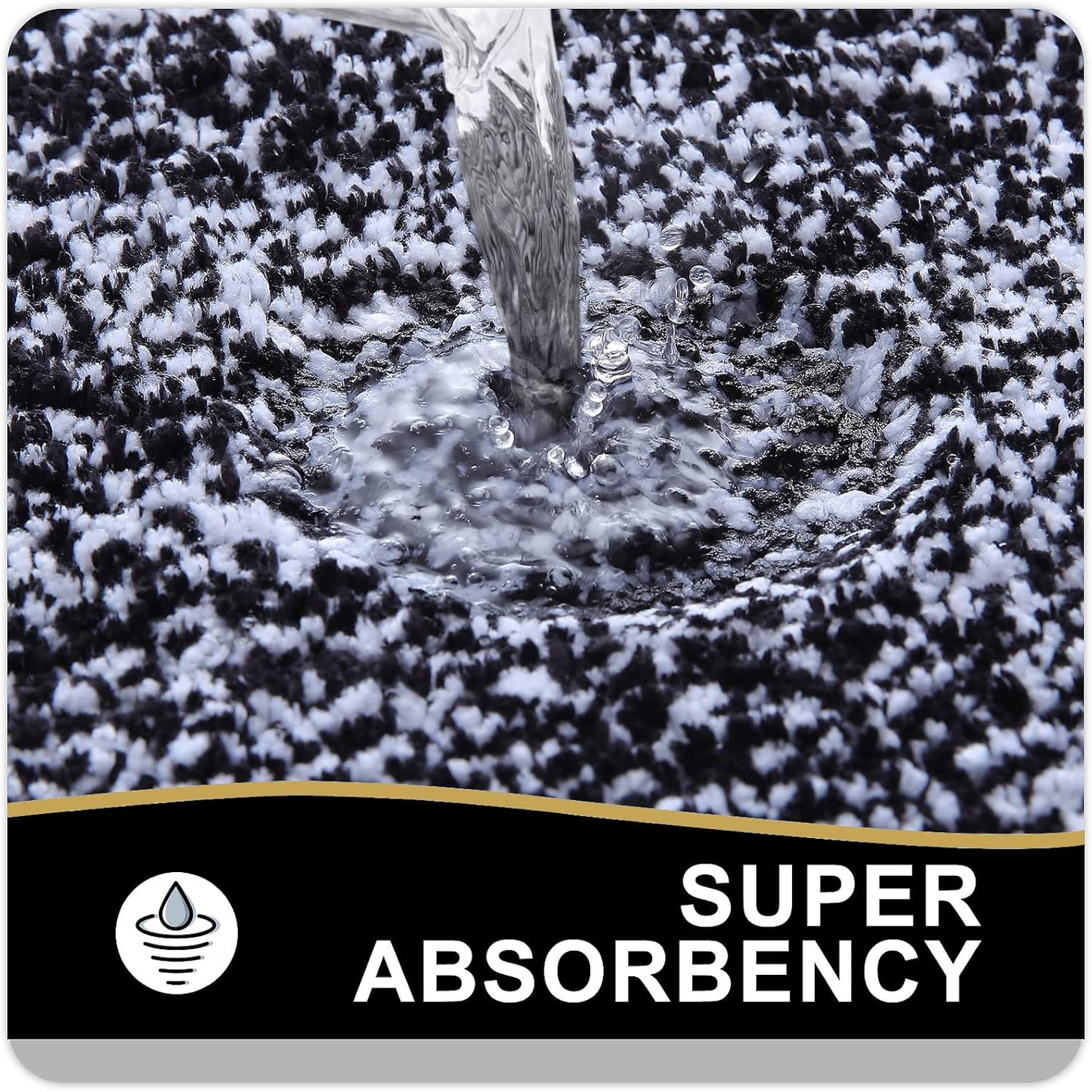 OLANLY Microfiber Bath Rugs - Extra Soft, Non-Slip & Absorbent | 24x16 Black Quick-Dry Shaggy Mats