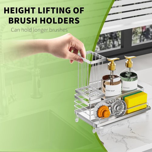 Cisily Stainless Steel Kitchen Sink Caddy - Rustproof Organizer & Non-Slip Sponge Holder | Essential Home Accessory