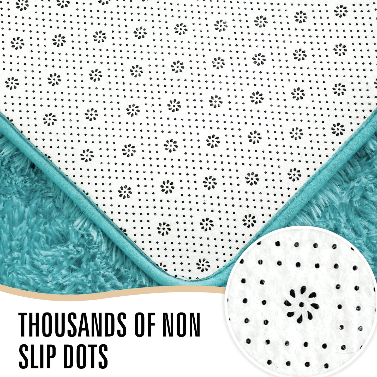 LOCHAS Ultra Soft Indoor Modern Area Rugs Fluffy Living Room Carpets for Children Bedroom Home Decor Nursery Rug 5.3x7.5 Feet, Teal Blue