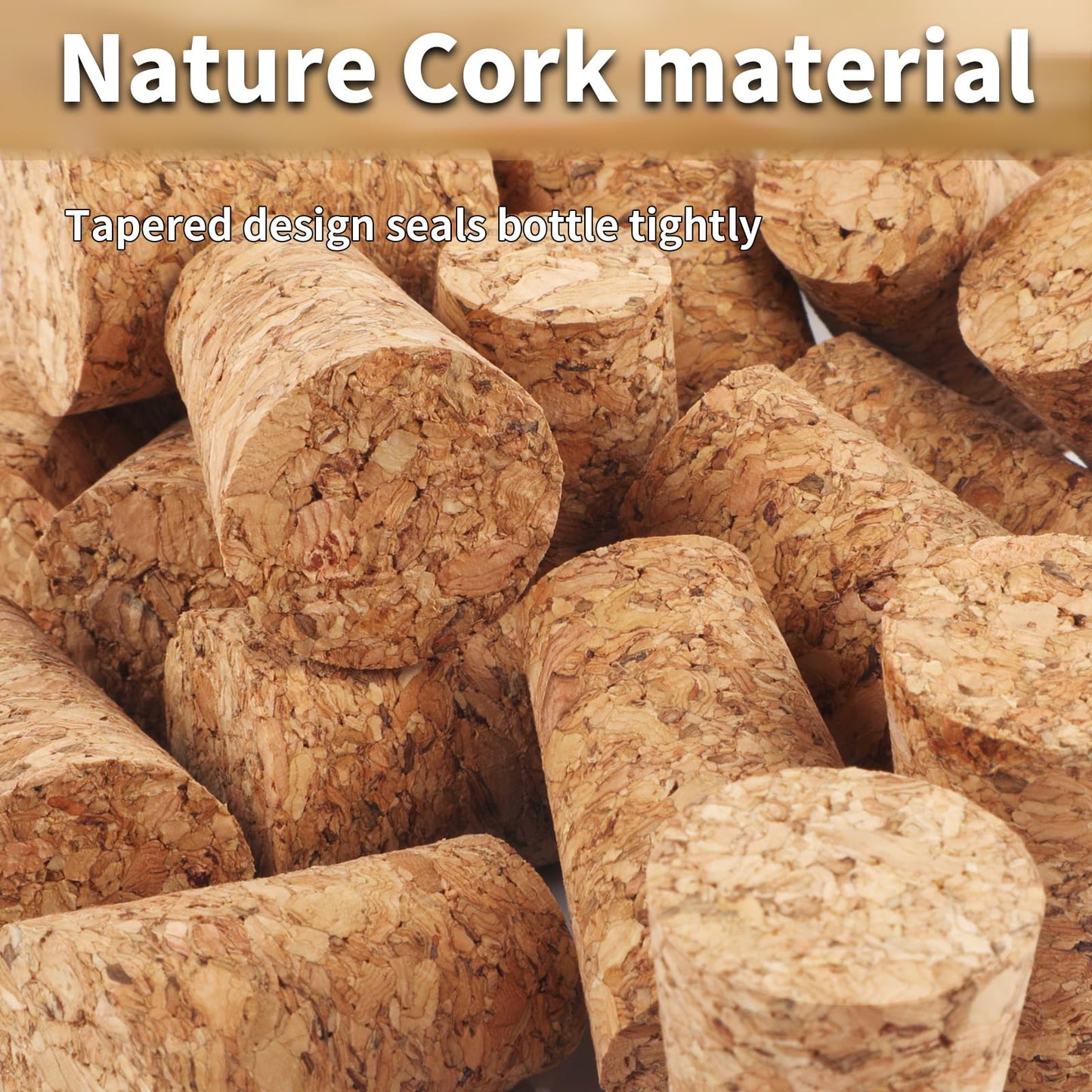 Wine Corks, Natural Soft Wood Wine Bottle Corks, Leakproof Tapered Corks, 20 Pack Wooden Replacement Wine Stoppers for Wine Beer Liquor Bottles, DIY Crafts
