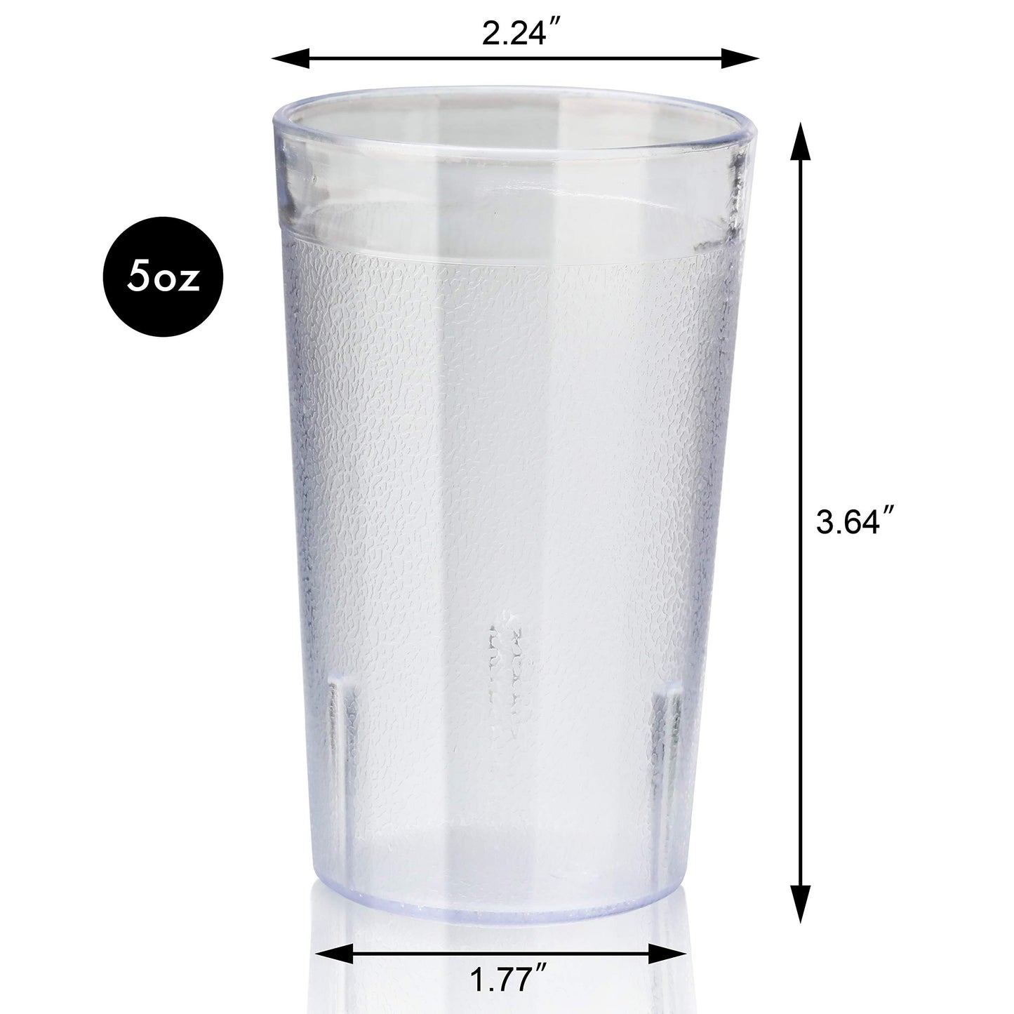 New Star Foodservice Restaurant-Grade Polycarbonate Beverage Tumblers, 5 oz, Clear, Set of 12